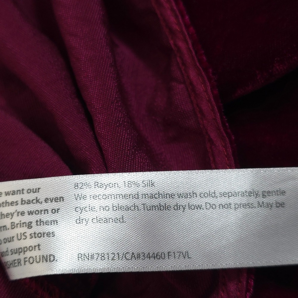 Eileen Fisher Velvet Dress Silk Blend Berry Red Women 1X Luxe Festive Minimalist - Picture 11 of 11